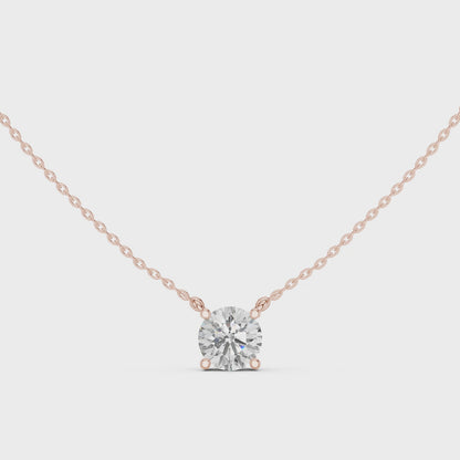 Round Cut Solitaire Diamond Pendant 2.5 CTW