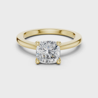 Classic Cushion Solitaire Diamond Engagement Ring 1.5 CTW