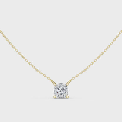 Cushion Cut Solitaire Diamond Pendant 2.5 CTW